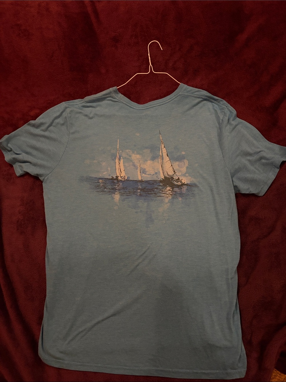 Men's Light Blue Cariloha Sailing Graphic Tee